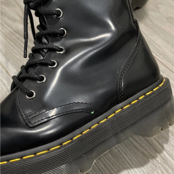 Dr. Martens Black Leather Jadon Combat Boots - Picture 3 of 9